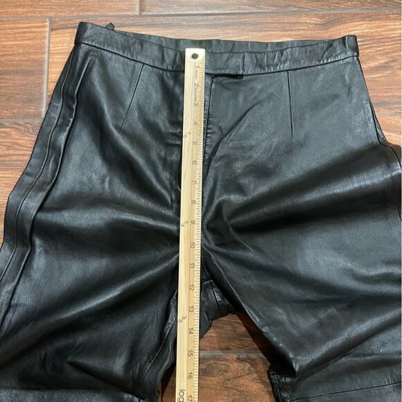 JLC Black Leather Pants Womens 12 Straight Fit Biker Moto Edgy Rebel Bikercore - Picture 6 of 9